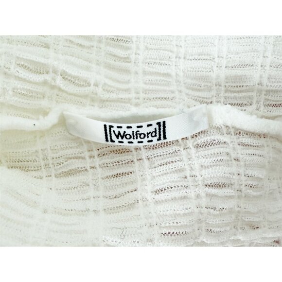 Wolford white lace stretchy top shirt sz L - Picture 5 of 6
